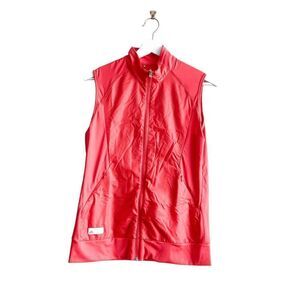 Adidas Women's Full Zip Technical Wind Sports Golf Vest Coral Small
